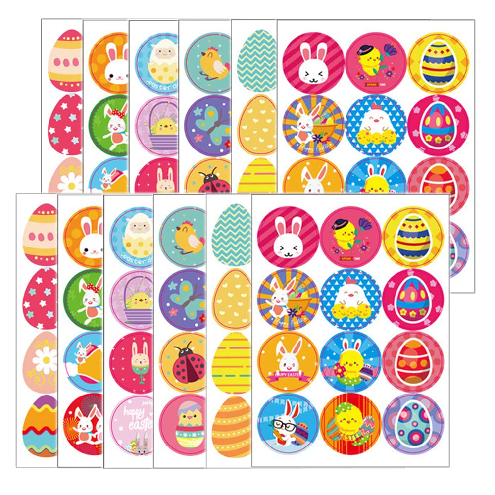 Easter Gift Tags Stickers, Easter Theme Stickers, 72 Designs, Self